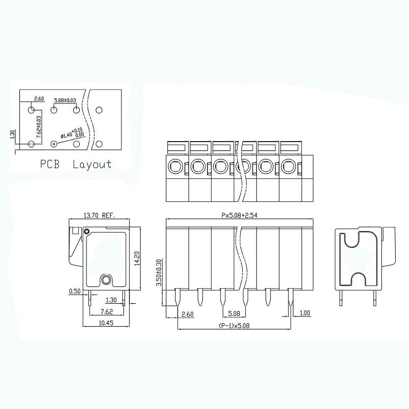 Spring terminal block screwless terminal block